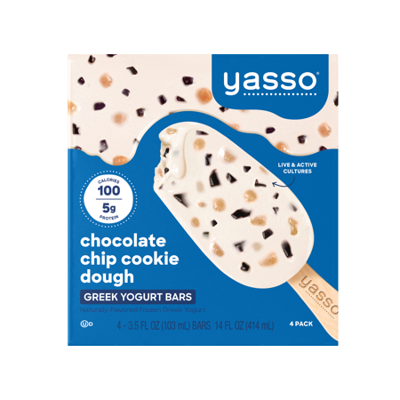 Yasso Frozen Greek Yogurt - Chocolate Chip Cookie Dough Bars - 4ct