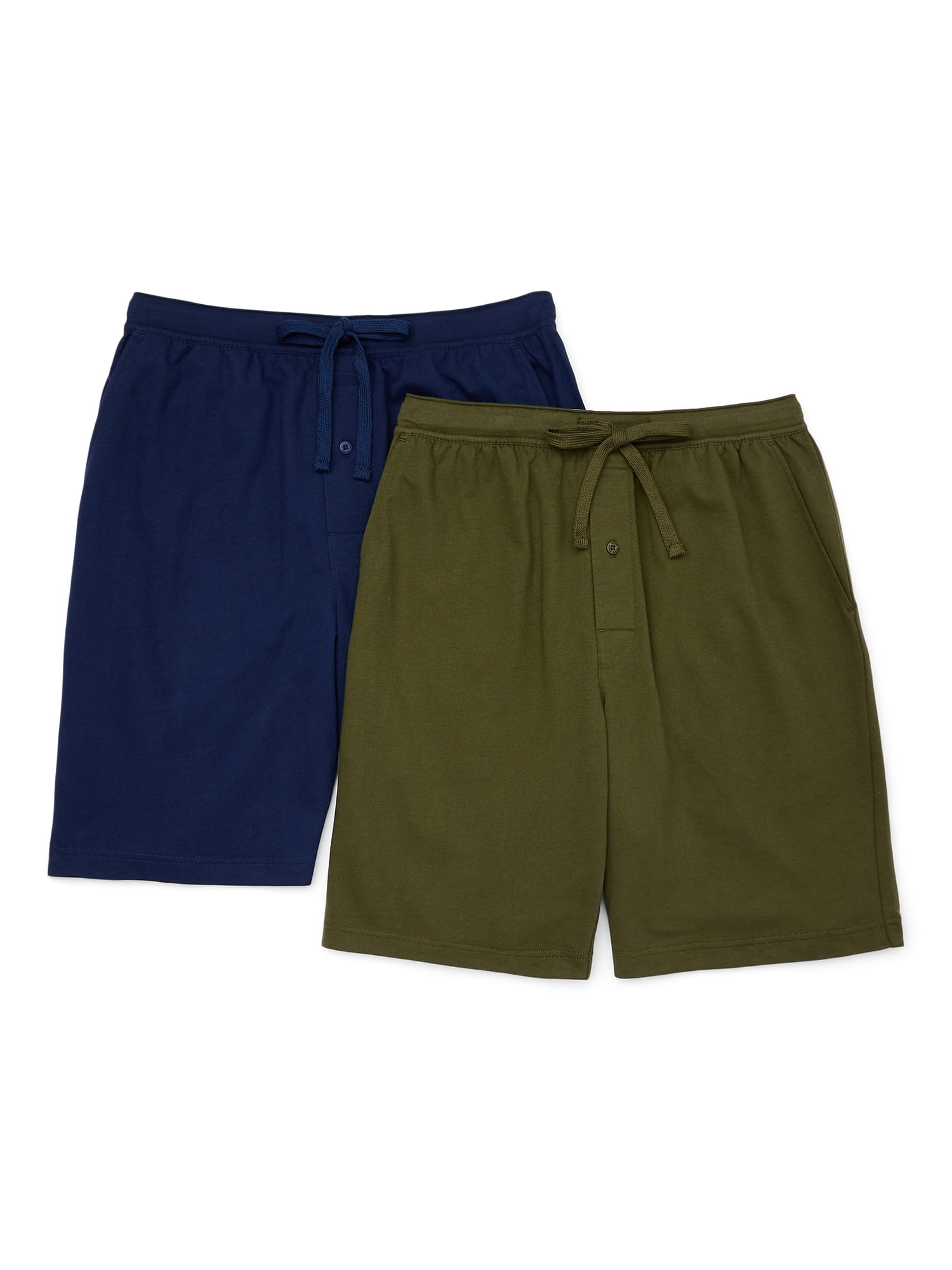 George Men's Knit Shorts 2-Pack, Cotton, Relaxed Fit, Mid-Rise