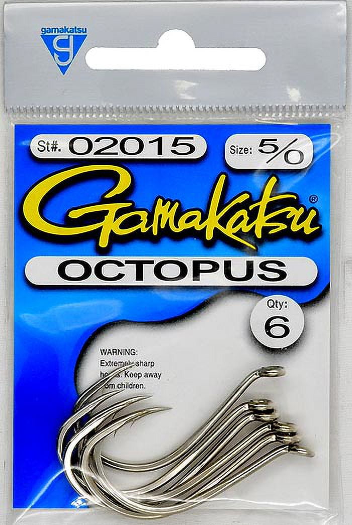 (2 pack) Gamakatsu Octopus Hook Size 5/0 Nickel 6pk
