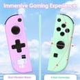 thumbnail image 3 of Game Controller Compatible with Nintendo Swicth, L/R Joycon Replacement with 6-Asix Gyro/Dual Motors - Purple&Green, 3 of 4
