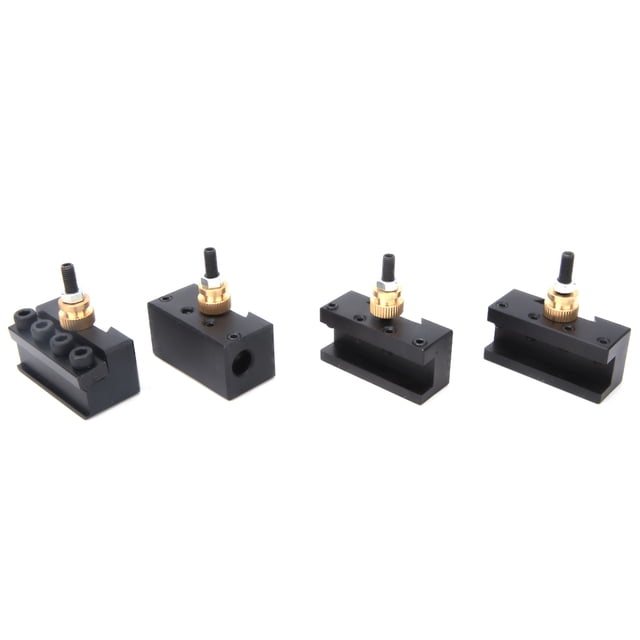4pcs Ground Tool Post Holder, Quick Change Tool Holder, Hardened For Boring Turning Parting Tool Holder Aluminum Alloy