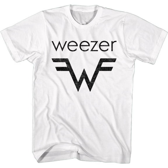 Weezer Weezer and W Logo White Adult T-Shirt