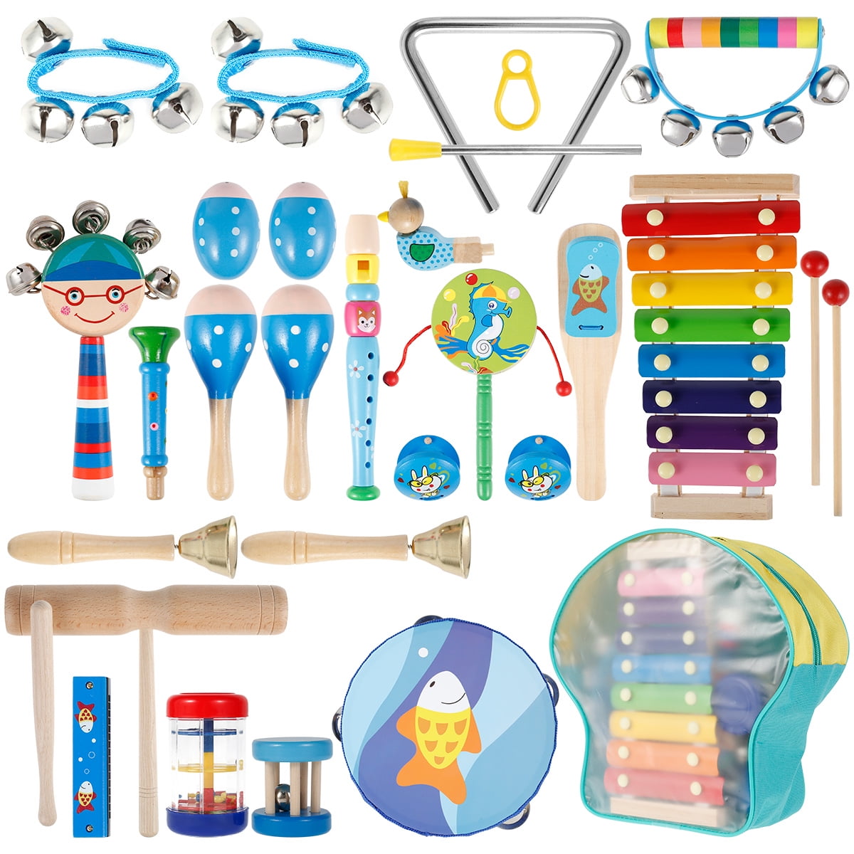 25pcs/set Toddler Educational & Musical Percussion Instruments Set For Kids Gift 