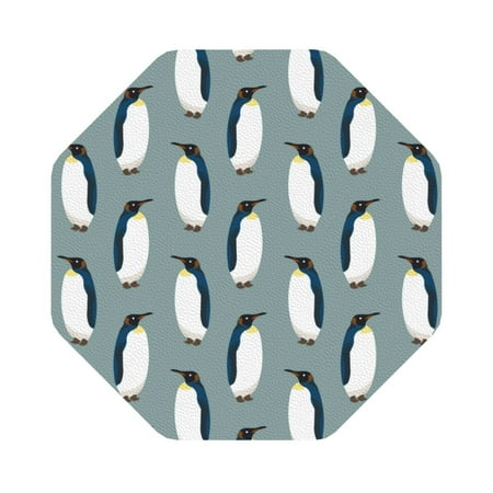 

Matuu Penguin for Cup Coasters Set of 6 Leather Coasters Desk Coasters for Office Measures 4” x 4” Octagon