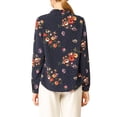 thumbnail image 3 of Allegra K Women's Tie Ruffled Neckline Polka Dots Floral Blouse Tops, 3 of 6