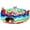 Tunnel Bed, variant on Large Tunnel Bed Under Christmas Tree with Balls, Small Cushion and Flexible Design- 10 inch Diameter, 3 ft Length- for Cats, and Small Dogs, Rainbow Wave Color
