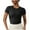 Black, variant on Mlzmgr Crop Tops for Women Stretchy Spandex Slim Fitted Short Sleeve Crewneck Athletic Casual Tshirts for Women