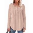 thumbnail image 1 of Camisas de Larga para Mujer, Conjuntos de Otoño, Cuello Redondo, Túnicas Casuales, Blusas de Moda, Ropa de Moda. Rosa XXL, 1 of 6