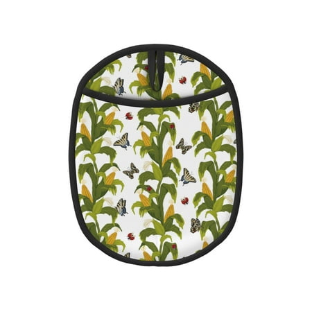 

Qekee Corn And Butterflies Pattern Silicone Pot Holders Oven Mitts Heat Resistant Hot Pads Non Slip Pot Holder Towel Cloth Interior Lining