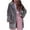 Gray, variant on Buigttklop Ladies Casual Solid Color Faux Plush Warm Jacket Coat