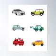 thumbnail image 2 of Colorful Cars Stickers For Toys Poster Wall Art, Modern Wall Decor For Living Room Bedroom, 12x18 UNFRAMED, 2 of 3