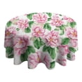 thumbnail image 4 of Pioneer Flower Floral Print Pattern Round Tablecloth 60"x60",Wrinkle Wipeable Table Cloth for Kitchen Dining Room Picnic Patio Party, 4 of 6