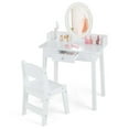 thumbnail image 1 of Pemberly Row Vanity Set w/ Lighted Mirror Chair 2 Color LED Lighting Makeup, 1 of 8
