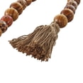 thumbnail image 5 of DecMode Handmade Long Beaded Brown Wood Garland with Tassel with Bohemian Patterns, 5 of 6