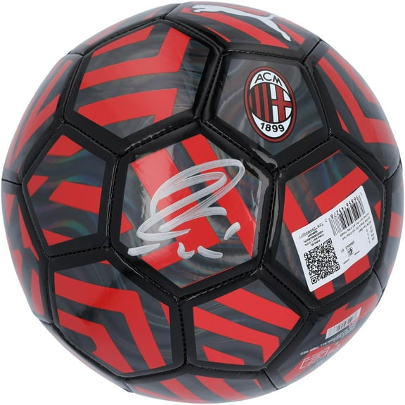 Zlatan Ibrahimovic AC Milan Autographed Red Logo Soccer Ball - Fanatics Authentic Certified