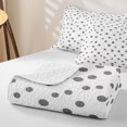 thumbnail image 4 of Erosebridal Polka dot Quilt Full for Boys Girls, Casual Circle Dot Print Full Bedspread Sets, Grey White, 3 Pieces, 4 of 7