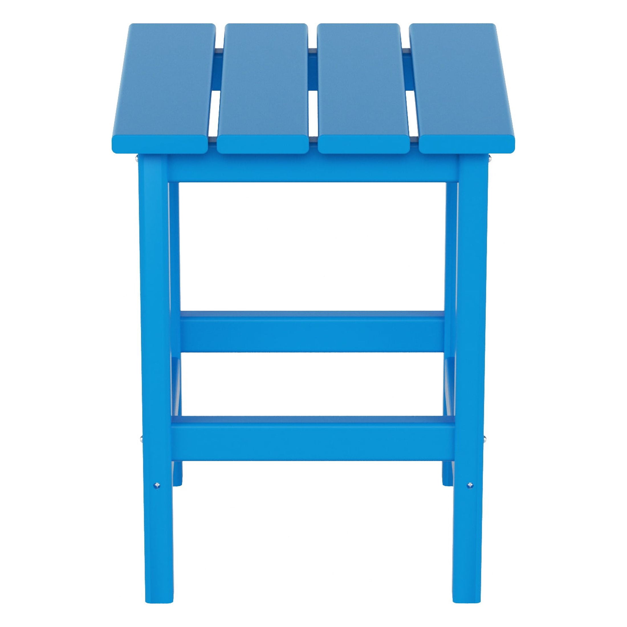 Polytrends Laguna Hdpe All Weather Outdoor Patio Square Side Table Pacific Blue