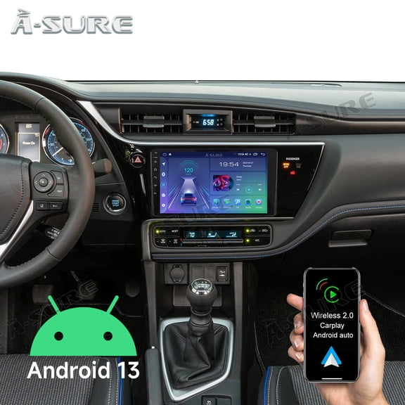 9" Android 13 Wireless CarPlay Car Stereo Radio for Toyota Corolla XI 2017-2018, 2 32GB Android Radio with GPS Nav WiFi Bluetooth DSP RDS SWC
