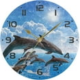 thumbnail image 5 of SKYSONIC Jumping Dolphins Wall Clock 10 Inch Silent Non Ticking Round Clock Oil Painting Clock Easy to Read Clock for Living Room Bedroom Bathroom Home Decor, 5 of 7