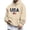 Beige, variant on Men's USA American Flag Print Hoodie, Drawstring Kangaroo Pocket Long Sleeve Pullover Sweatshirt, Loose Soft Cotton Casual Hooded Top, Fall Winter Patriotic Daily Lounge Workout Hoodies for Men