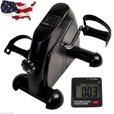 Indoor Bike, Mini Portable Pedal Exerciser Adjustable Knob Cycle Exercise Bike Indoor Fitness With Digital LCD Display