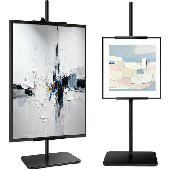 AuntyFey 29'' Adjustable Tabletop Easel Stand for Picture Frames Display, Metal Picture Stand for Artwork, Black