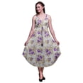 thumbnail image 1 of Bimba Floral Femmes Imprimé Sans Manches Midi Bretelles Bohème Plage Robe-X-Large, 1 of 1