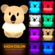 thumbnail image 5 of Luz de noche infantil Koala, lámpara de noche de silicona / Luces LED / Lámpara para habitación de bebé / Lámpara para cama infantil / Brillo y color ajustables, controles táctiles y control remoto -, 5 of 5