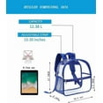 thumbnail image 4 of JUYGO Clear Backpack Stadium Approved - Clear Mini Backpack 12x12x6 for Women Concert Work Sport Games Festival Venues Blue, 4 of 6