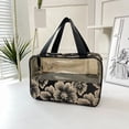 thumbnail image 3 of Almacenamiento Organizador Maquillaje Cosmetic Bag Mujeres PVC Floral Clear Gran Capacidad Con para Viajar, 3 of 9