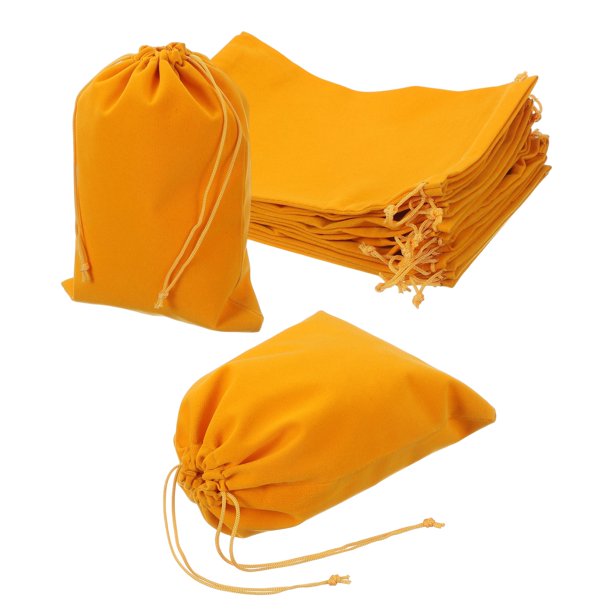 Uxcell 12 Pcs Bolsa de Terciopelo con Cuerda, 6.7 x 9 Pulgadas Bolsas de Regalo de Terciopelo para Favor de Boda, Empaque de Joyas, Organización y Almacenamiento, Naranja