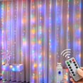 thumbnail image 3 of 3M LED Curtain Garland Fairy String Lights Christmas Holiday Party Wedding Decoration USB Remote 8 Modes Waterfall Lighting, 3 of 5