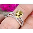 thumbnail image 5 of 8x6mm Oval Cut 2.50 Carat Champagne Diamond Moissanite Engagement Ring Set Solid 10K White Gold Promise Ring Bridal Gift, 5 of 5