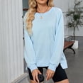 thumbnail image 5 of Tittly Long Sleeve Shirts for Women, Crewneck Sweatshirt, Women'S Training Sweatshirts, Sweatshirts for Teen Girls, Athletic Sweatshirts for Women Sky Blue XL, 5 of 9
