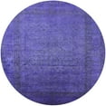 thumbnail image 1 of Ahgly Company Indoor Round Mid-Century Modern Blue Lotus Blue Oriental Area Rugs, 7' Round, 1 of 6