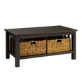 thumbnail image 3 of Walker Edison Traditional Storage Coffee Table with Bins, Espresso, 3 of 16