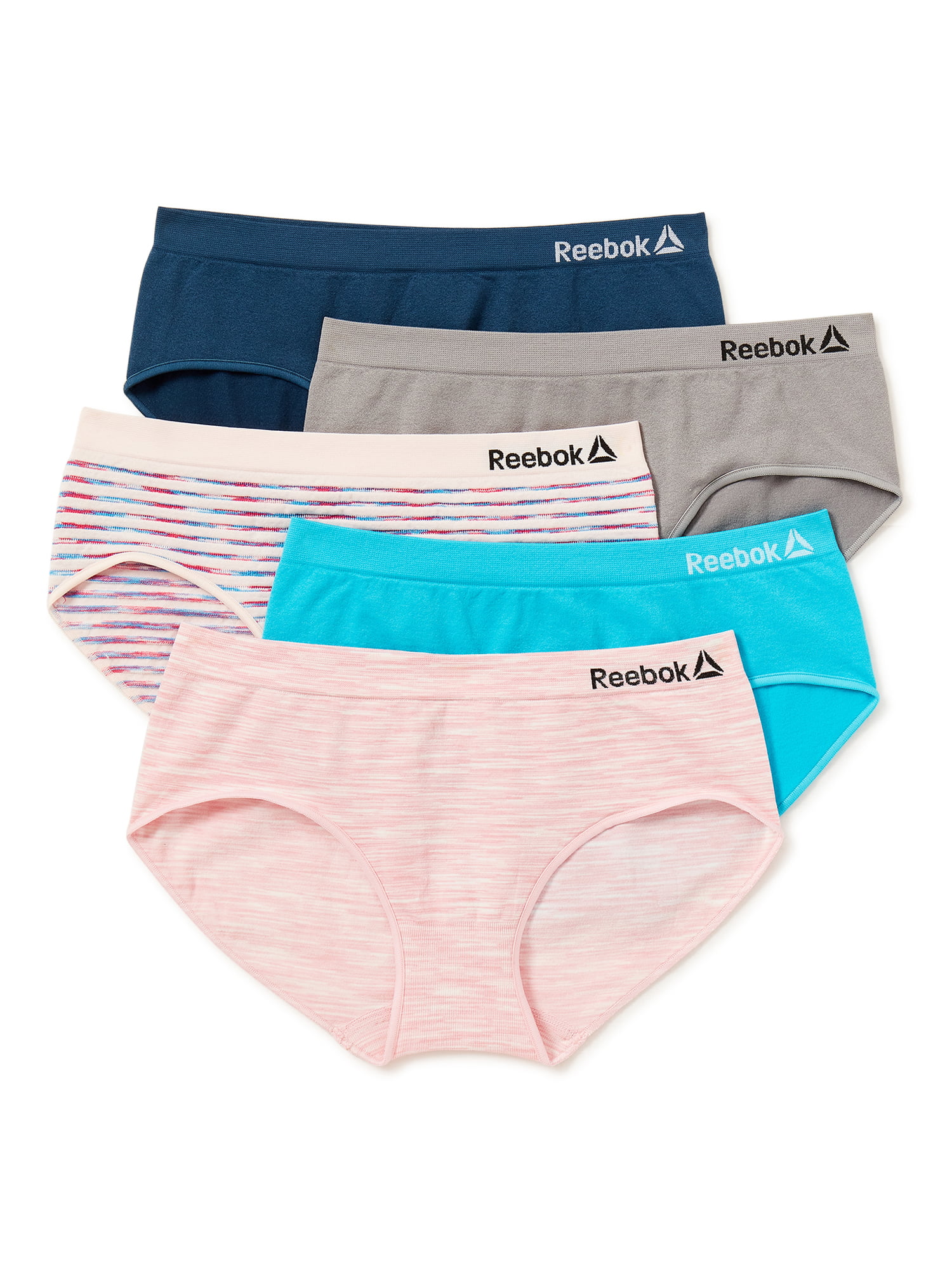Reebok Girl's Underwear 7 Pack 100% Cotton Hipster Briefs 