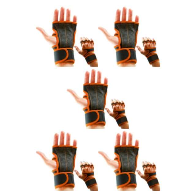 maskred 2pack/lot Stay Comfortable And Secure With Durable Weight Lifting Gloves Orange S 5Set