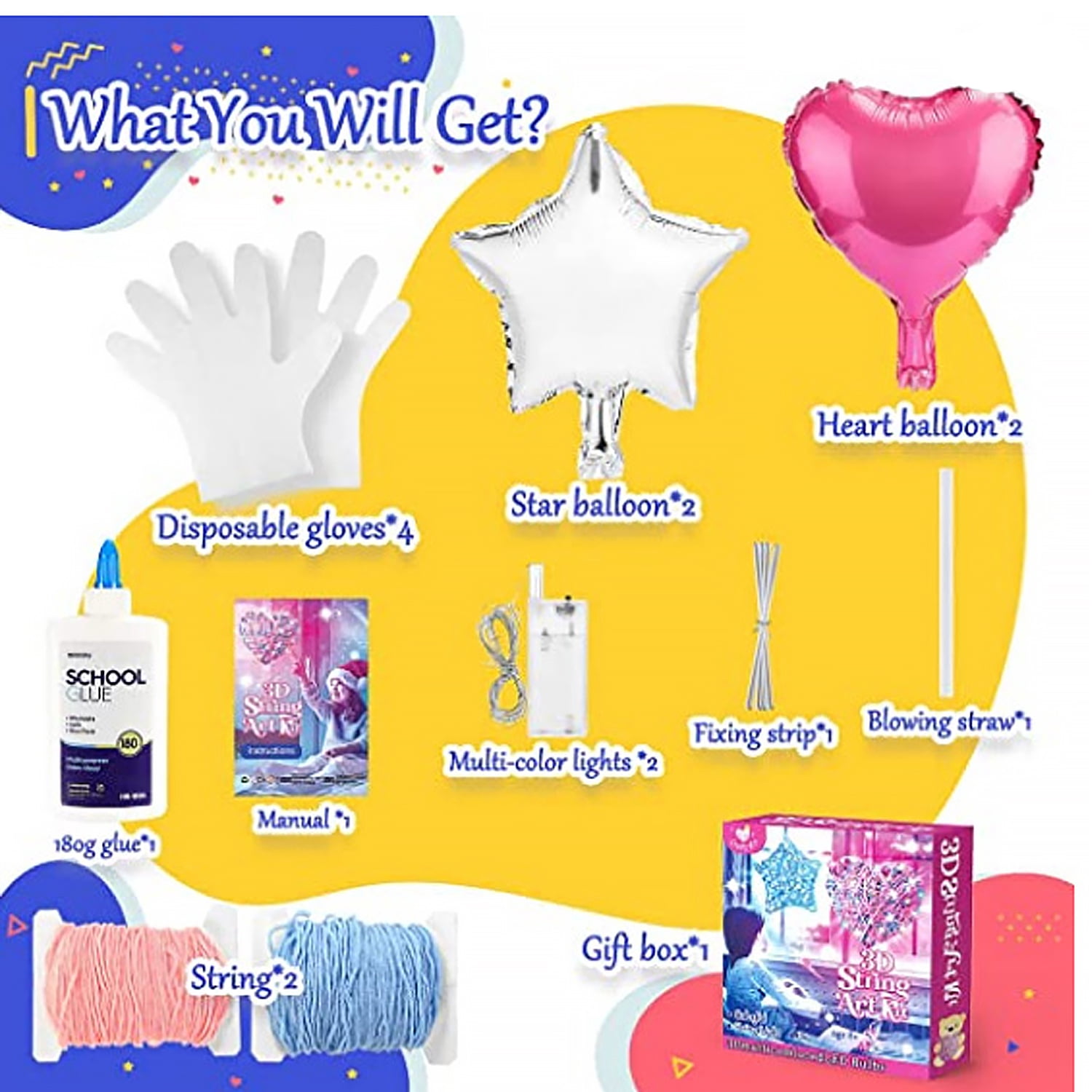 3D Light Up String Art Kit for Kids, Star Lantern Making Kit, Kids Easter Gifts - Crafts Set for Girls and Boys Ages 8-12 Kid, Art and Crafts for Kids Ages 6-8