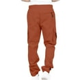 thumbnail image 5 of Autumn And Winter Mens Solid Color Work Pants Drawstring Leg Mouth Sticky Tape Pocket Casual Pants, 5 of 5