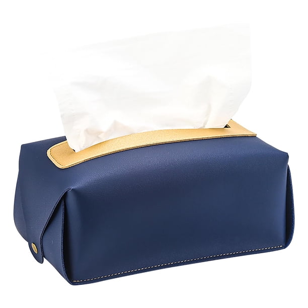 Funda para caja de pañuelos, organizador de cuero, decoración moderna, para tocador, mesitas de noche, sala de estar, oficina, coche, plegable, cuero premium, diseño rectangular, material de