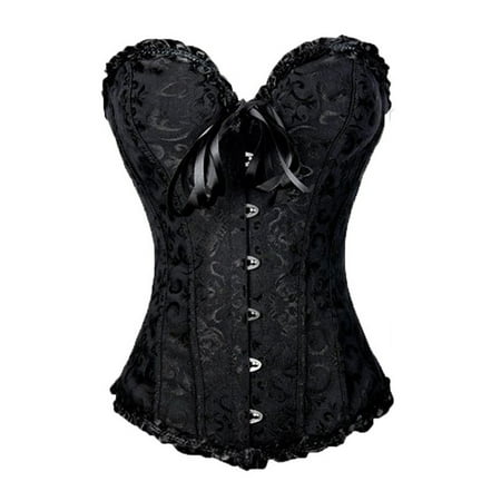 Luiryare Women Lace up Back Sexy Floral Corset for Women Lingerie Bustier Top Plus Size