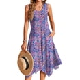 thumbnail image 3 of Fantaslook Floral Tank Dresses for Women Flowy Sleeveless Asymmetrical Hem Dress Beach Sundress with Pockets, 3 of 9