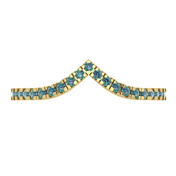 0.12 ct Brilliant Round Cut Synthetic Moissanite 18K Yellow Gold Band SZ 3.5