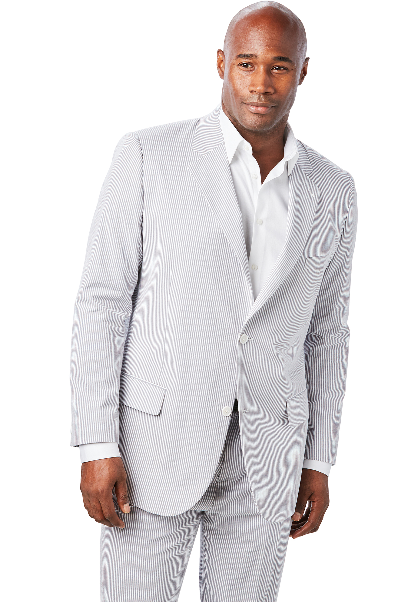 Linen Blend Two-Button Suit Jacket 