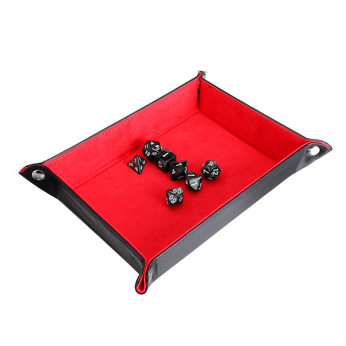 Dice Tray PU Leather Collapsible Dice Holder Box For Dice Table Board