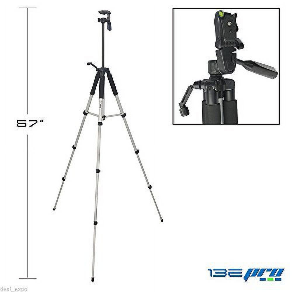 I3ePro BP-TR57 57" Professional Tripod with 3-way Panhead Tilt Motion & Built In Bubble Leveling for Sony DCR-SX85 Handycam Camcorder
