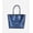 Blue, variant on Vegan Leather Open Tote with Large Detachable Pouch