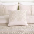 thumbnail image 6 of Chezmoi Collection 7-Piece Graceful Blush Pink Floral Chenille Pom Pom Embroidery Comforter Set, California King, 6 of 9