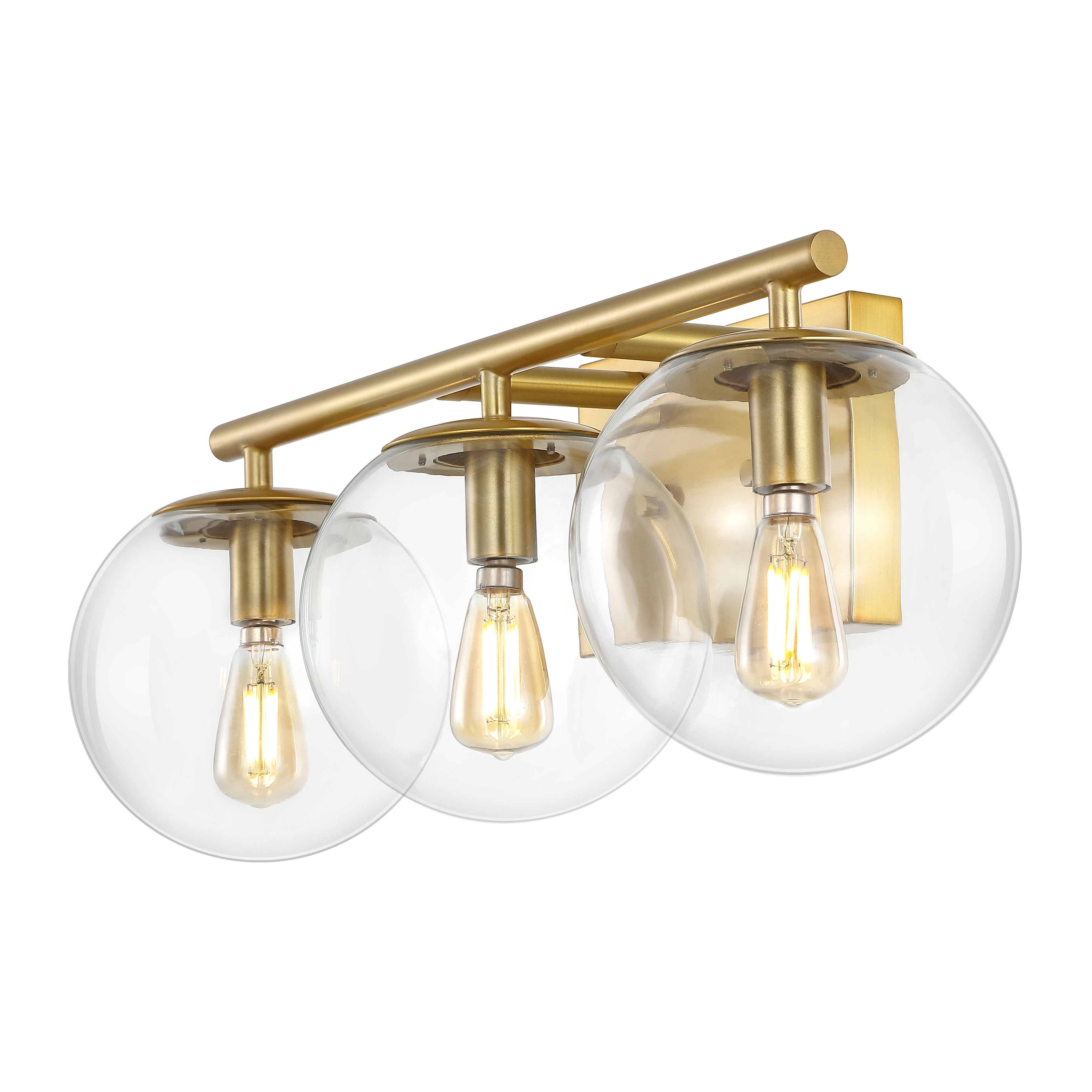 Safavieh Charlene Industrial 3-Light LED Brass Wall Sconce